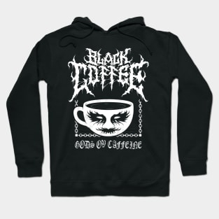 Black Metal Coffee - Funny Cartoon Corpse Paint - Vintage Distressed Hoodie